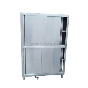 Durable Using Superior Quality 201 304 Stainless Steel Kitchen Pantry Cupboards Stainless Steel Cabinet  SLIDING DOOR