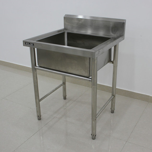 Commercial Hot Sale kitchen single sink stainless steel with 150 backsplash