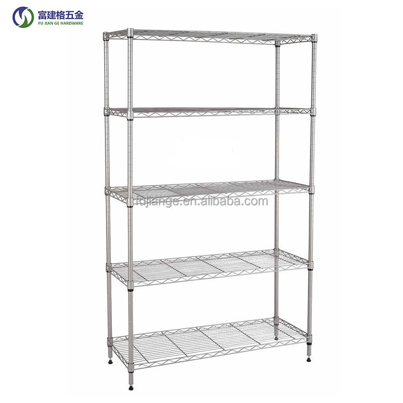 Kitchen Accessories Heavy Duty Three Tier Storage Holders Removable Chrome Metal Rack Shelving Trolley Anti Static Trolley