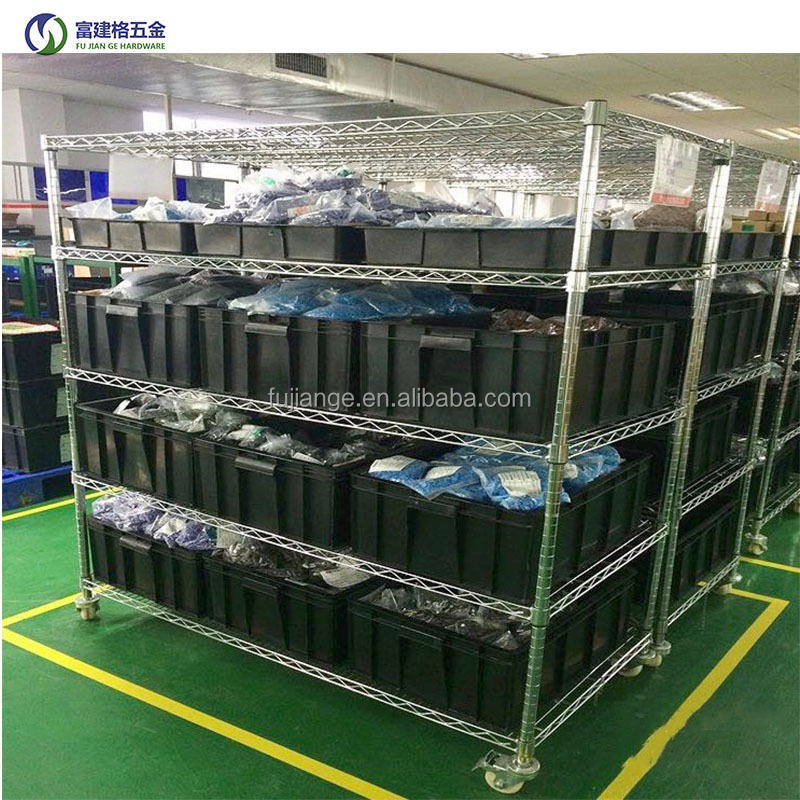 Movable Wire Shelf For Restaurant Garage Kitchen Pantry Commercial Rack Chrome 6 Tier Storage Shelves On Wheels In Guangzhou