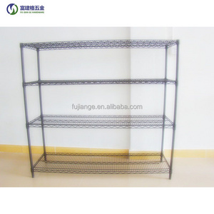 Black Epoxy Leveling Feet 4 Tier Adjustable Wire Shelving Unit Steel Organizer Wire Rack Wire Warehouse Storage Shelving