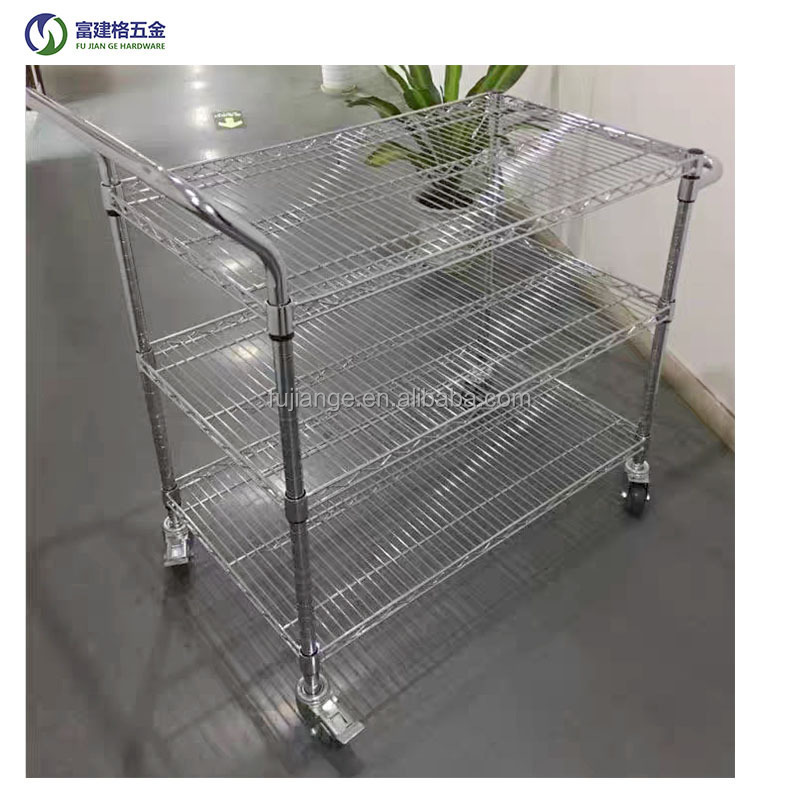 Industrial 5 Shelf 350 kg Heavy Duty Slanted Wire Shelving Unit Chrome Metal Storage Rack Modern Metal Shelving