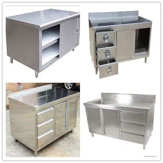 China Cheap Modular Stainless Steel Used Commercial Kitchen Cabinet with Simple Design