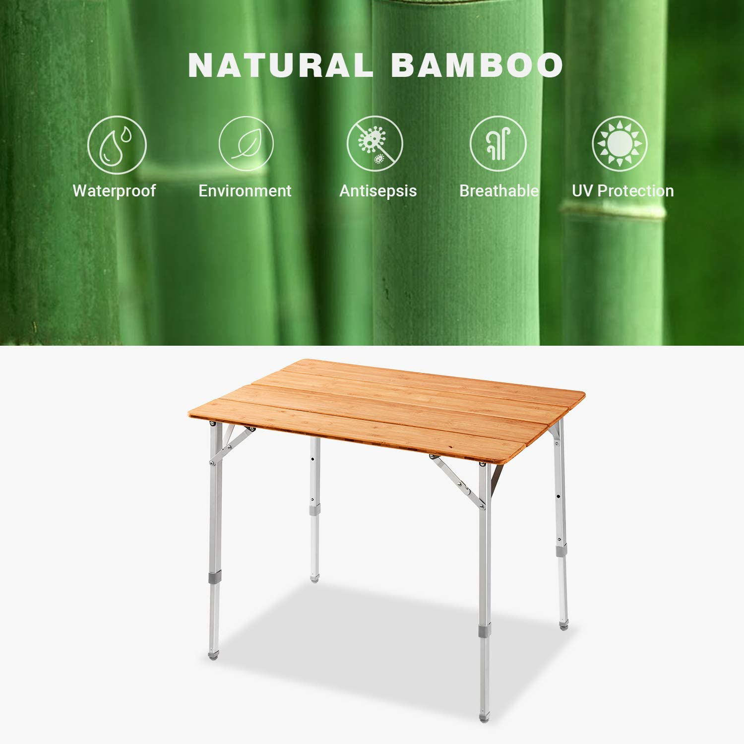 tavolo Portable camping kitchen Folding Bamboo Laptop Picnic Table Piknik Masasi Adjustable Height Picnic Table