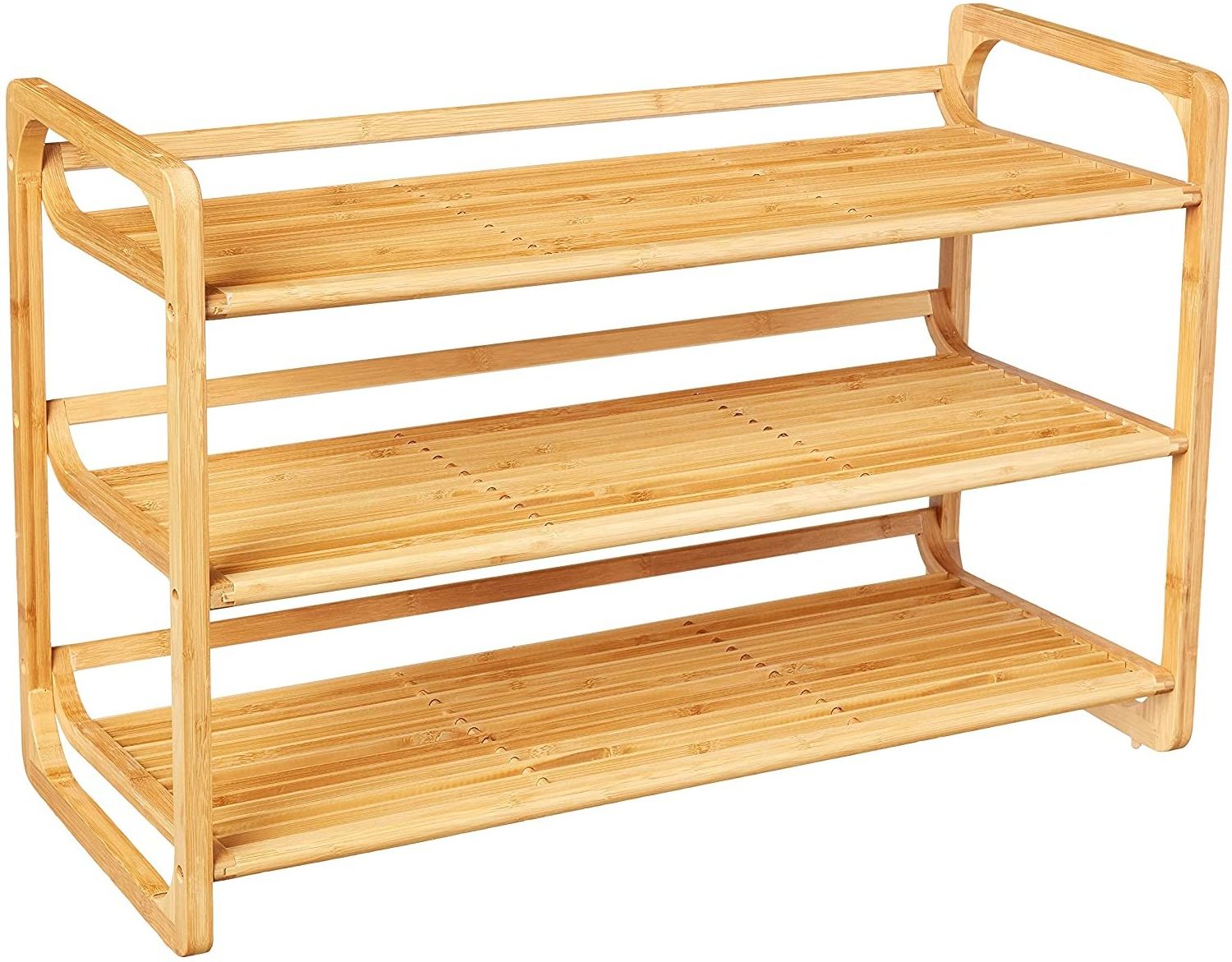 Organizador De Zapatos Custom Modern Wholesale Bamboo Wooden 3 Tier Shoe Rack Shelf Storage Folding Shoe Organizer For Home