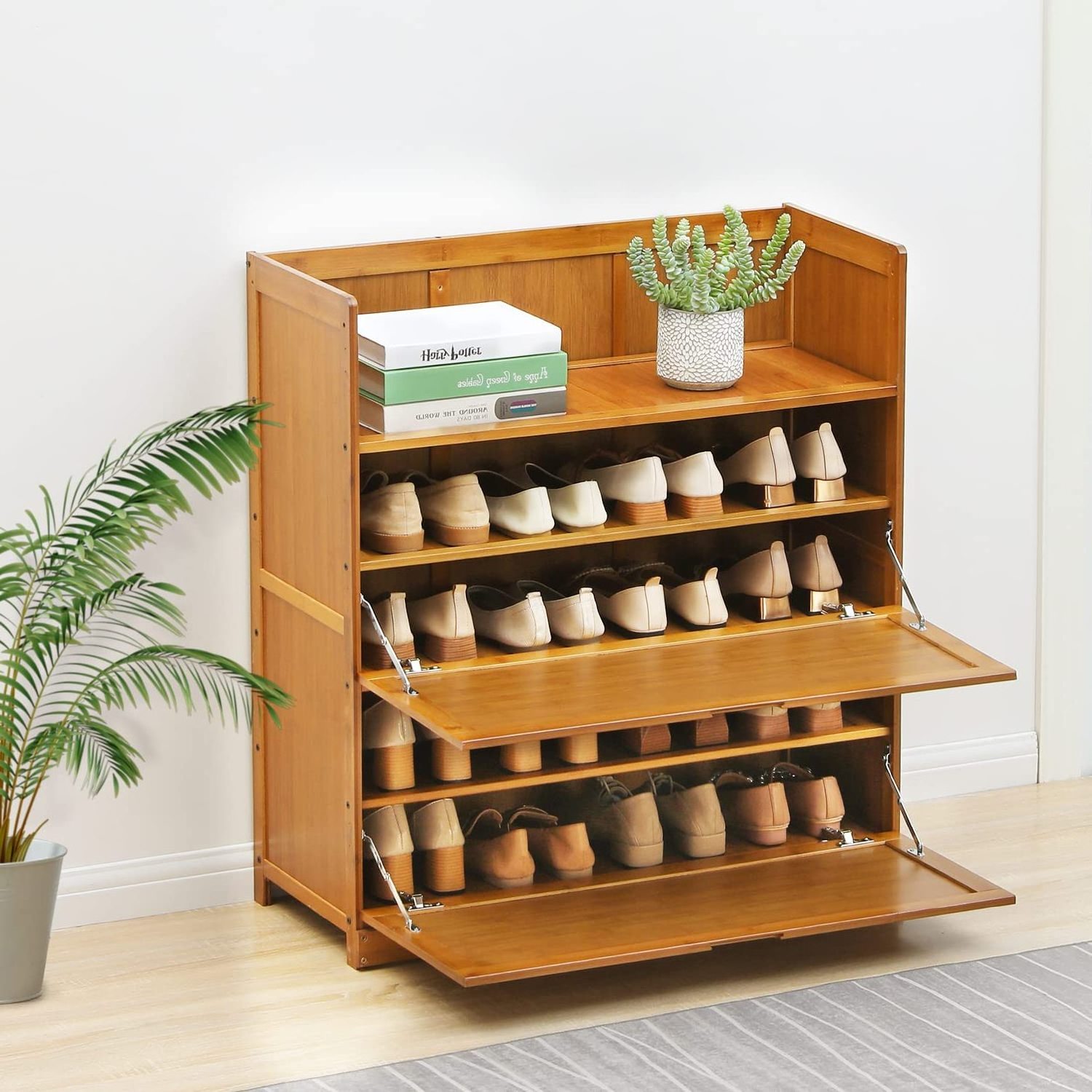 Organizador De Zapatos GREAT Bamboo Shoe Shelf Organizer Storage Holder Rangement Chaussures 5 Tier Shoe Rack