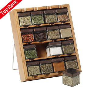 4 Tier Spice Rack Wall Mount Custom  Wholesale Price Countertop Bamboo Kitchen Accessories Spice Shelf Standing