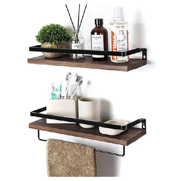 wand dekor Radiata Pine Wood Brown Floating Shelves dekoration home accessories Wall Mount Storage Shelves for Kitchen Bathroom