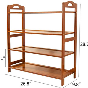 shoe rack accessories 4 Tier multifunctional display storage tall shelf Entryway organizer bamboo shoe rack for home