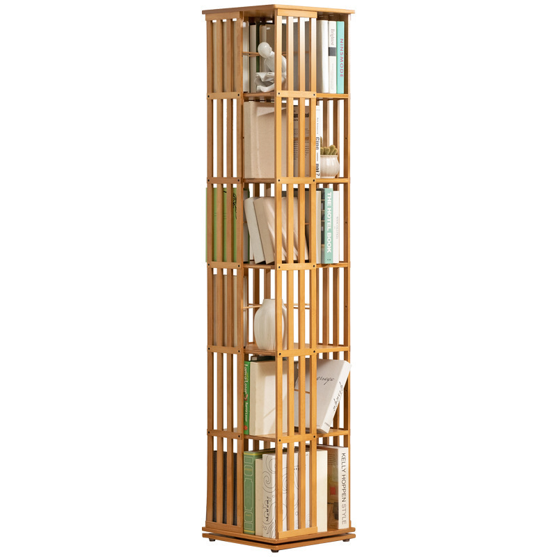 Eco friendly Free Standing Adjustable Bamboo Bookcase Shelves Storage Unit for Kitchen Bathroom livingroom