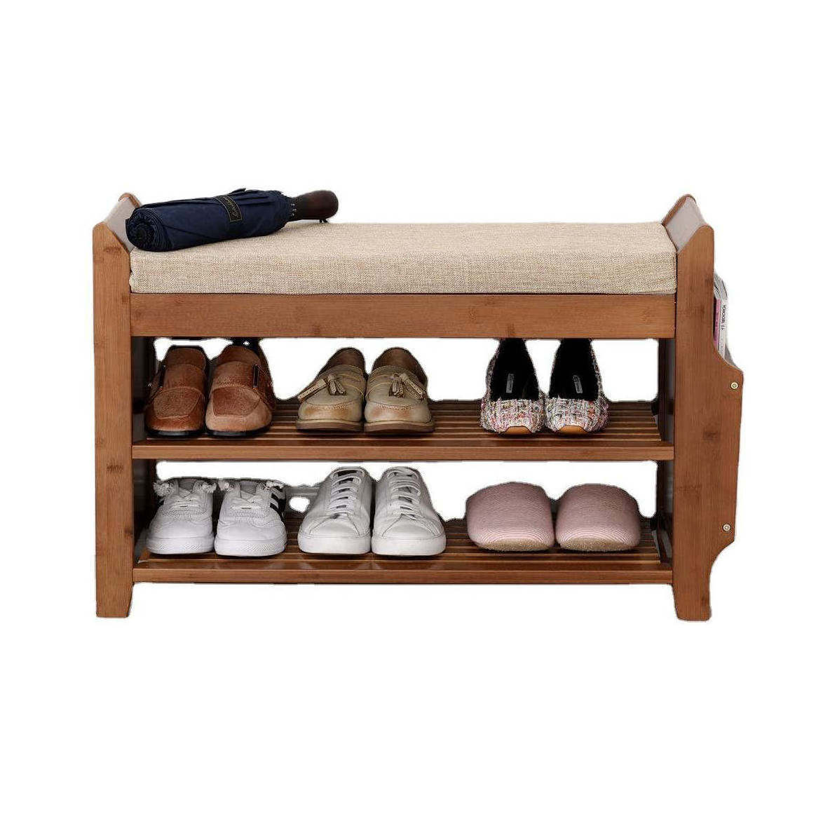 direct sales wholesale price 2 tier shoes rack shelf wooden big bench organizer storage wholesale shoe rack storage with seat