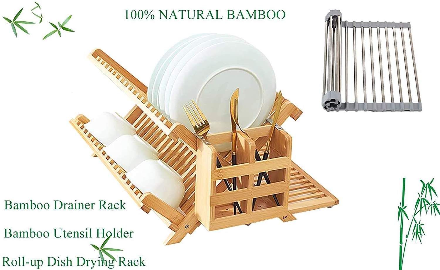 3 tier Plate Rack collapsible dish drainer over sink foldable dish drying drainer rack set kitchen organizer sink dish rack