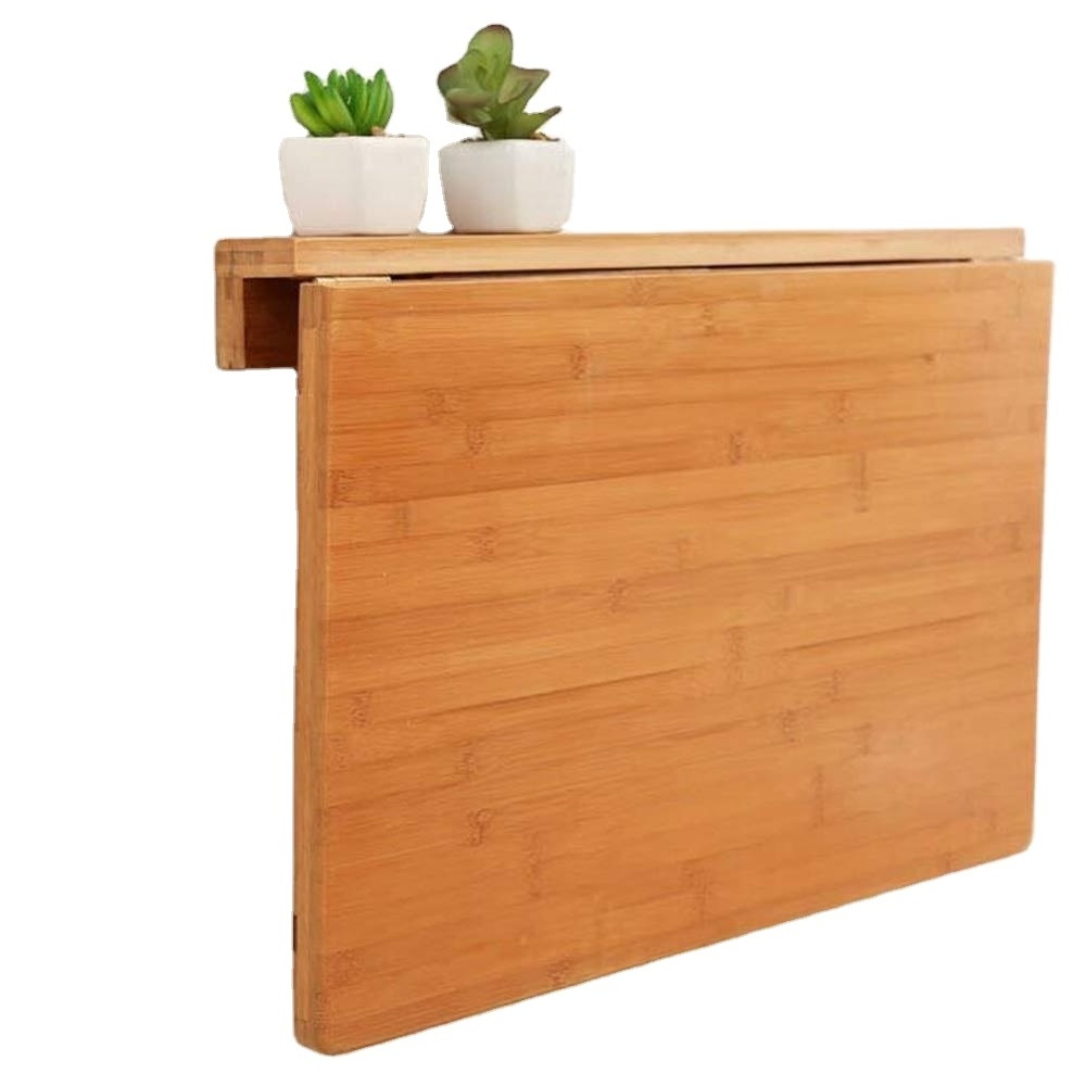 Bamboo Wall Mounted Folding Kitchen Dining Multi-use Laptop Desk