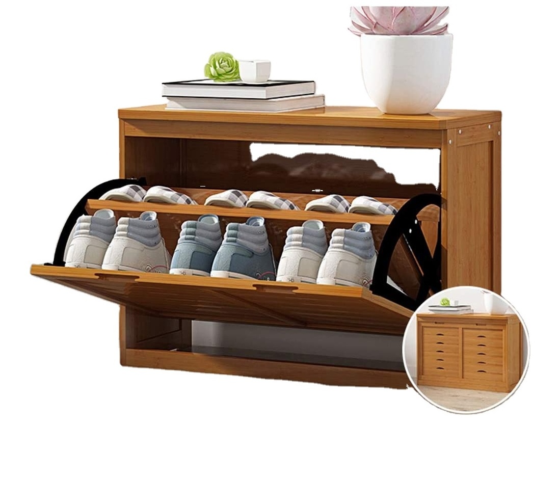 rangement chaussures pliable Bamboo Free Standing Shoe Shelf Organizer Shoe Rack Storage Cabinet Rotating Shoe Rack Bench