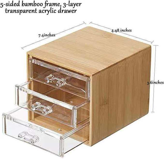 make-up storage boxes & bins Countertop Drawer  Mini 3 Drawer makeup Vanity Organizer cosmetic Storage Organization Drawers