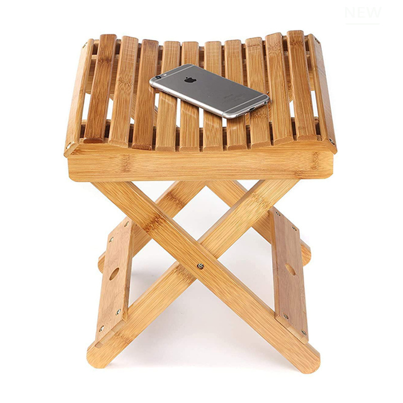 Folding Bamboo Step Stool for Shower, Leg Shaving and Foot Rest.Fully Assembled Wooden Bamboo Spa Bath Seat.