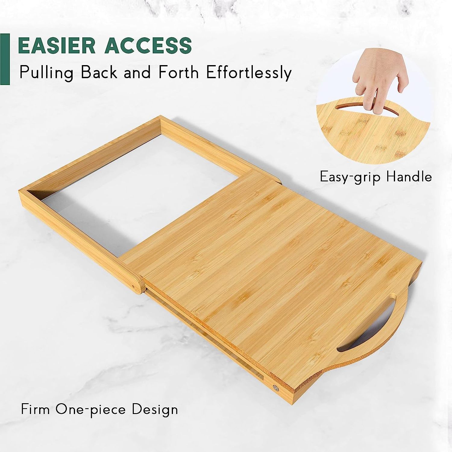 Under Cabinet Appliance Sliding Rolling Tray Counter Bamboo Kitchen Appliance Slider Multipurpose Sliding Tray for Coffee Maker