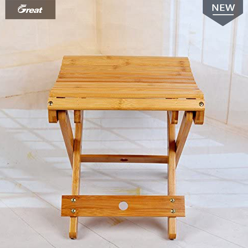 Folding Bamboo Step Stool for Shower, Leg Shaving and Foot Rest.Fully Assembled Wooden Bamboo Spa Bath Seat.