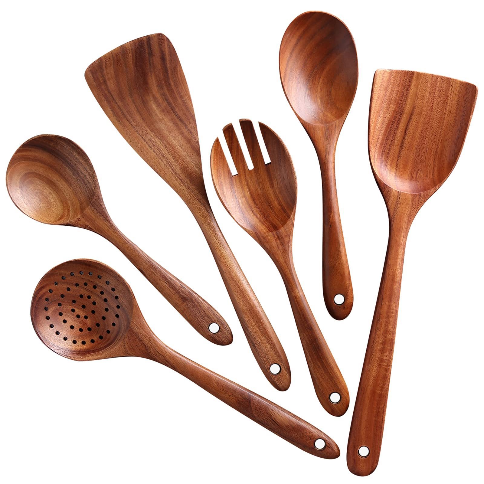 utensilios para accesorios de cocina kitchen accessories cucharas de madera wood utensils ladle juego de utensilios de cocina