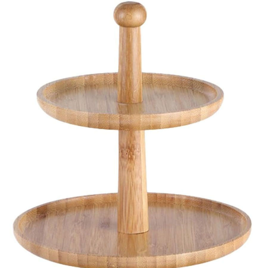 3 Tier Fruit Rack Stand Tower Serving Tray Wood Round Cake Stand for Dining Room