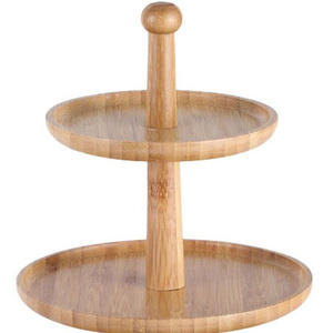 3 Tier Fruit Rack Stand Tower Serving Tray Wood Round Cake Stand for Dining Room