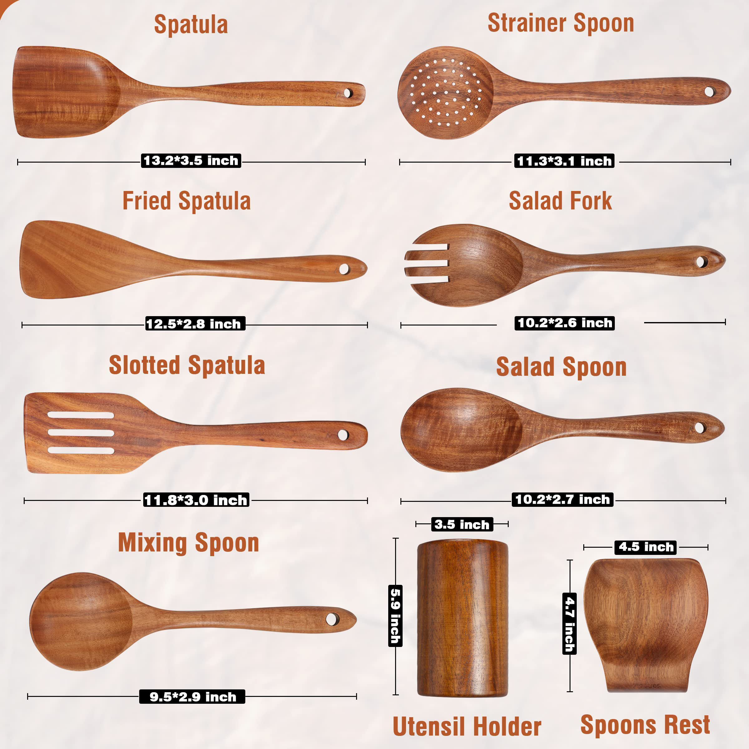 kitchen accessories Wholesale custom eco friendly bamboo wooden spoon set spatula instrumentos cucharones de cocina utensils