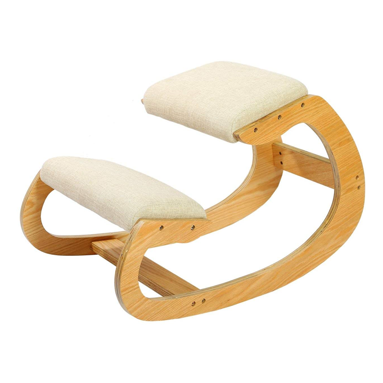 Rocking Chair Kneeling Stool bamboo wood folding stool for shaving shower foot rest