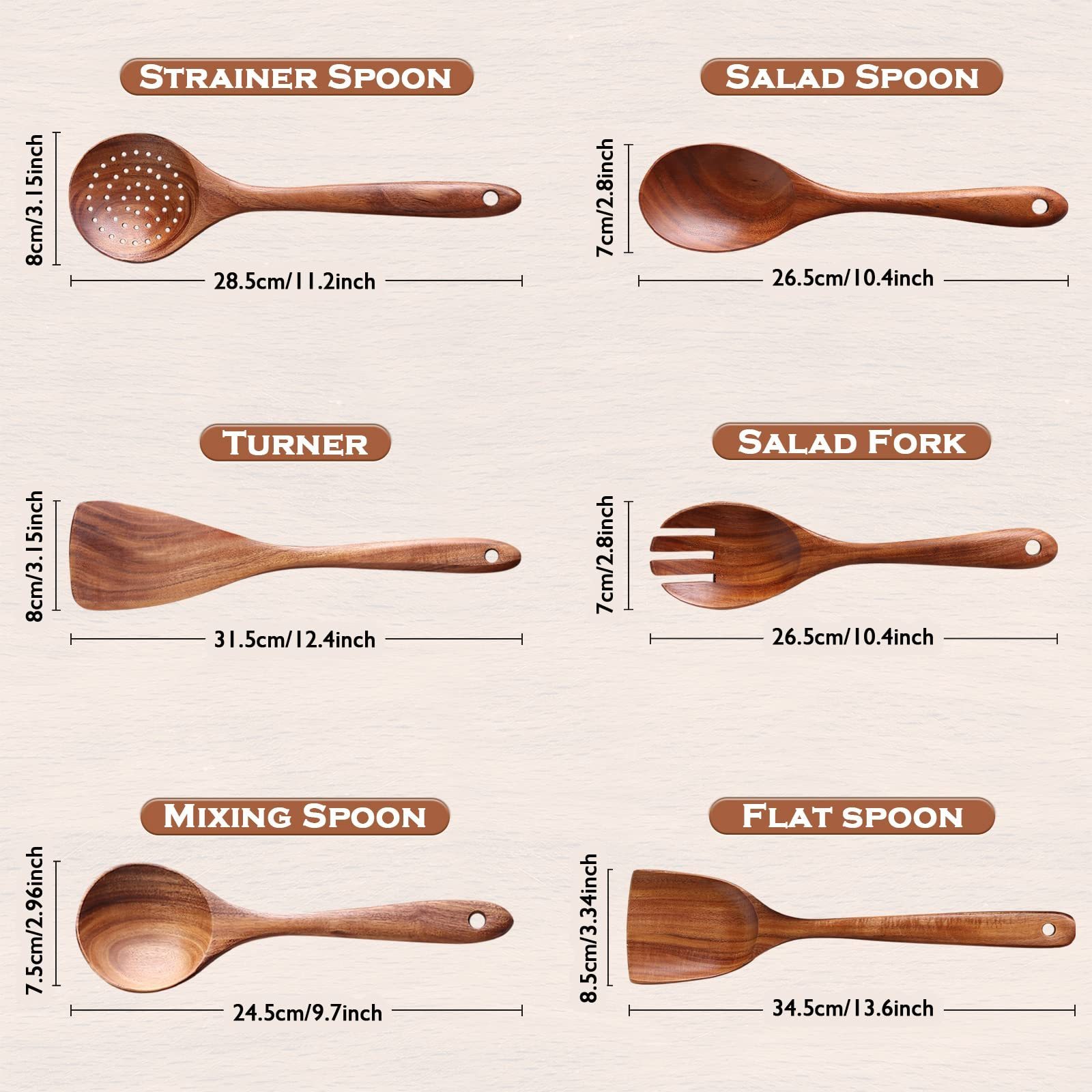 utensilios para accesorios de cocina kitchen accessories cucharas de madera wood utensils ladle juego de utensilios de cocina