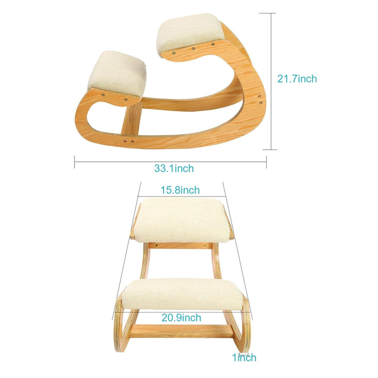 Rocking Chair Kneeling Stool bamboo wood folding stool for shaving shower foot rest