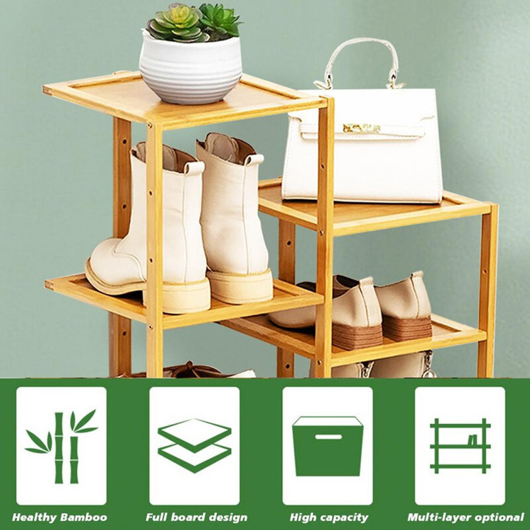 Zapateros Multifunctional - Ideal Bamboo Shoe Storage Holder Display Shelf Shoe Rack for Home and office and hotel