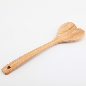 Bamboo Heart Shaped Wooden Spoon Wooden Serving Mixing Spoon Kitchen  Utensil