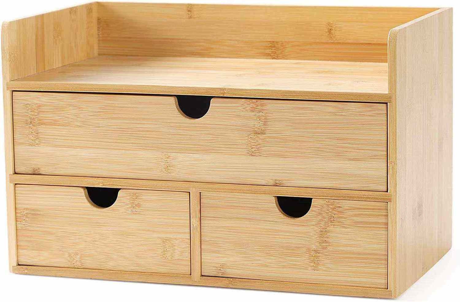 Mini Bamboo Desk Drawer Tabletop Storage Organization Box  Original Bamboo Desk Organizer for Office Home