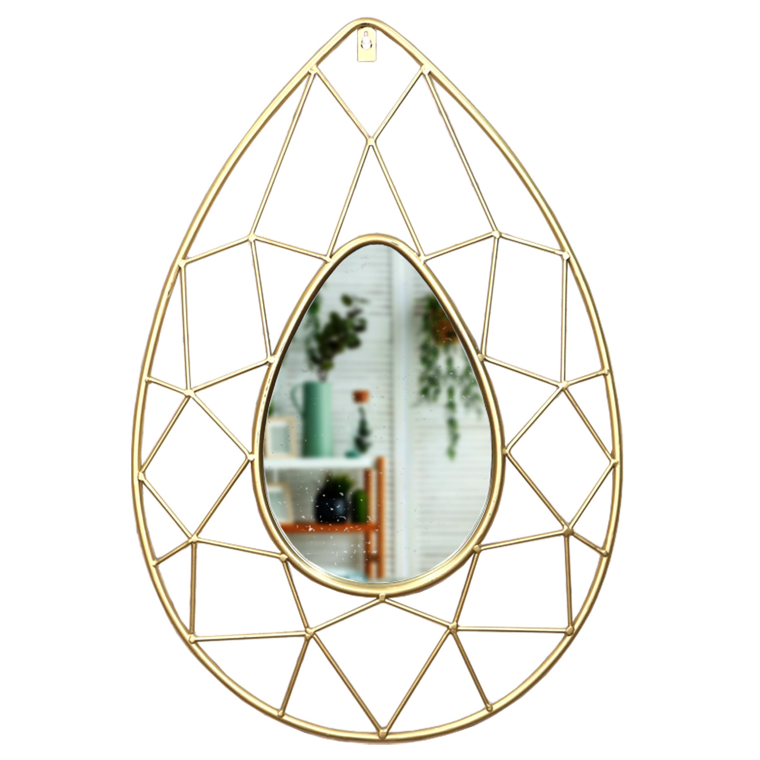 HYKING Decorative Mirrors Home Assesories Apartment Decor Wall Art Diamond Teardrop Wall Mirror