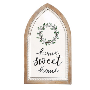 Farmhouse Rustic Metal Home Sweet Home Wood Frame Arch Wall Decoration Other Home Decor