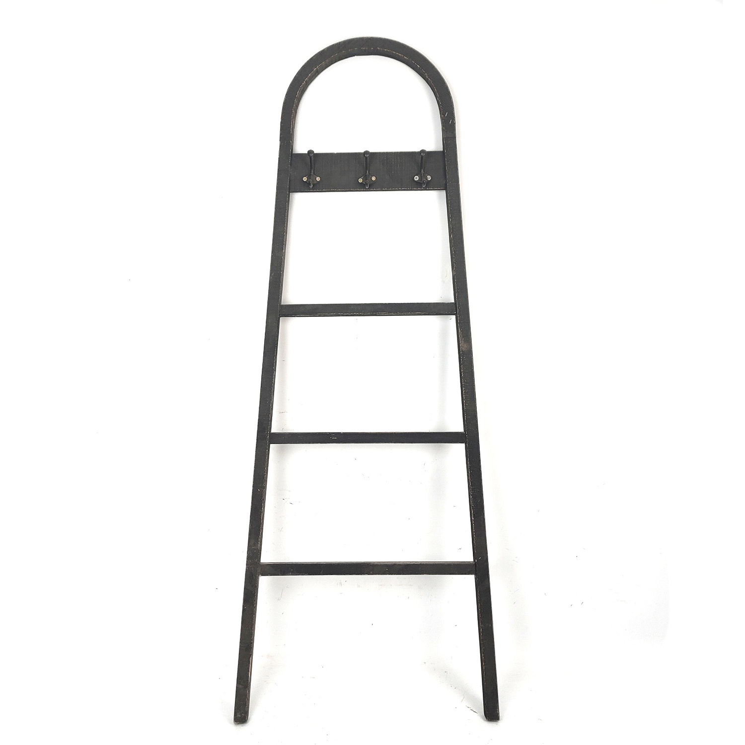 Arched Farmhouse Home Decor Wooden Ladder Bathroom Towel Bar Storage Blanket Shelf With Hook