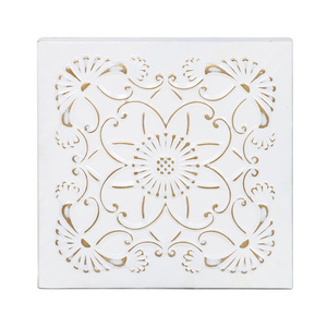 Vintage Metal Antique White and Gold Wall Decoration Flower Pattern Wall Art Other Home Decoration