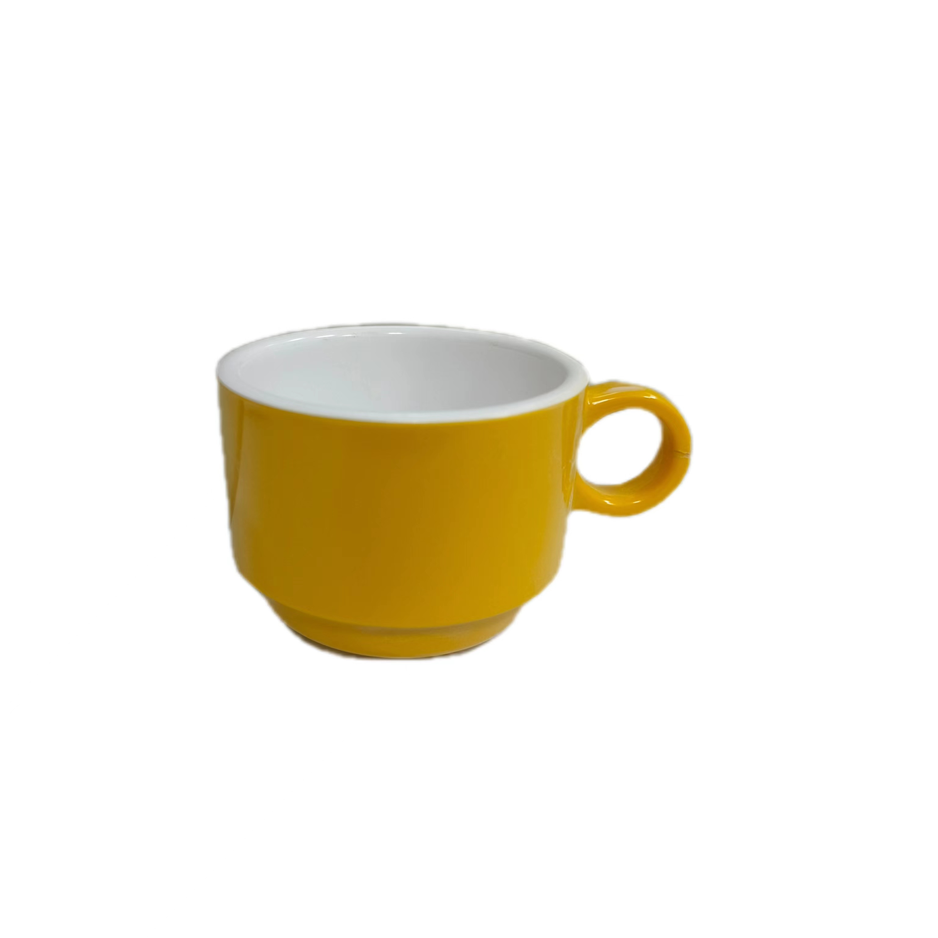 Custom Logo Nordic Simple Style Couple Melamine  Two tone  Tea Coffee Drinking Mug Yellow Cup