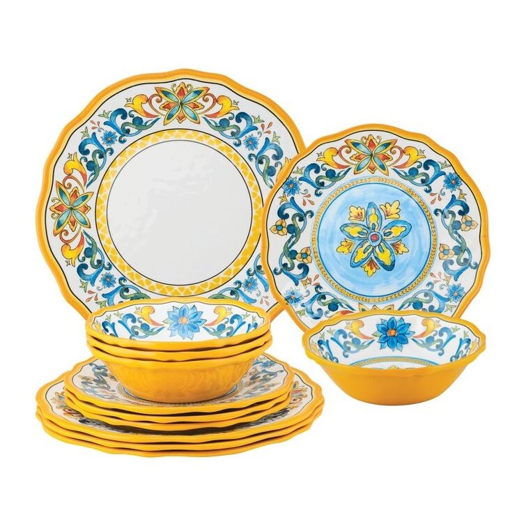 melamine dinnerware printing vintage dinner plate sets salad plates dishes and bowls set tableware