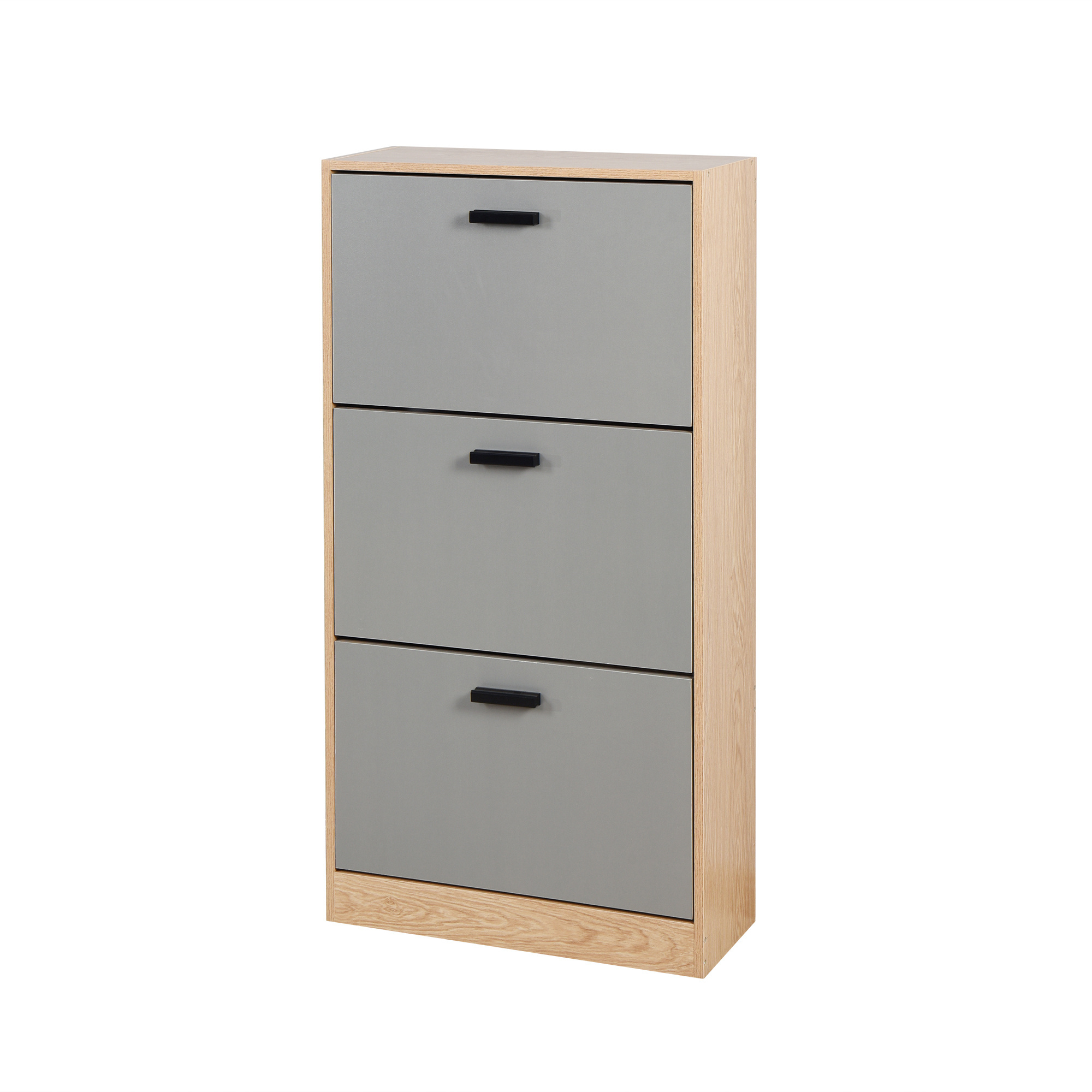 Modern MDF Shoe Rack Cabinet Storage Three Drawers Outside Six Layers Inside Easy to Pull Out