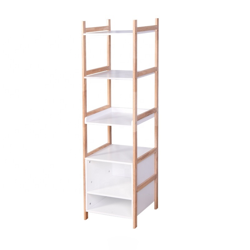 Multipurpose rack 4 tier wooden storage racks cabinets with four shelves