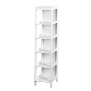 Low Price Organizer White Bathroom Stand Wooden  Corner Storage 5 Tier Rack Shelf