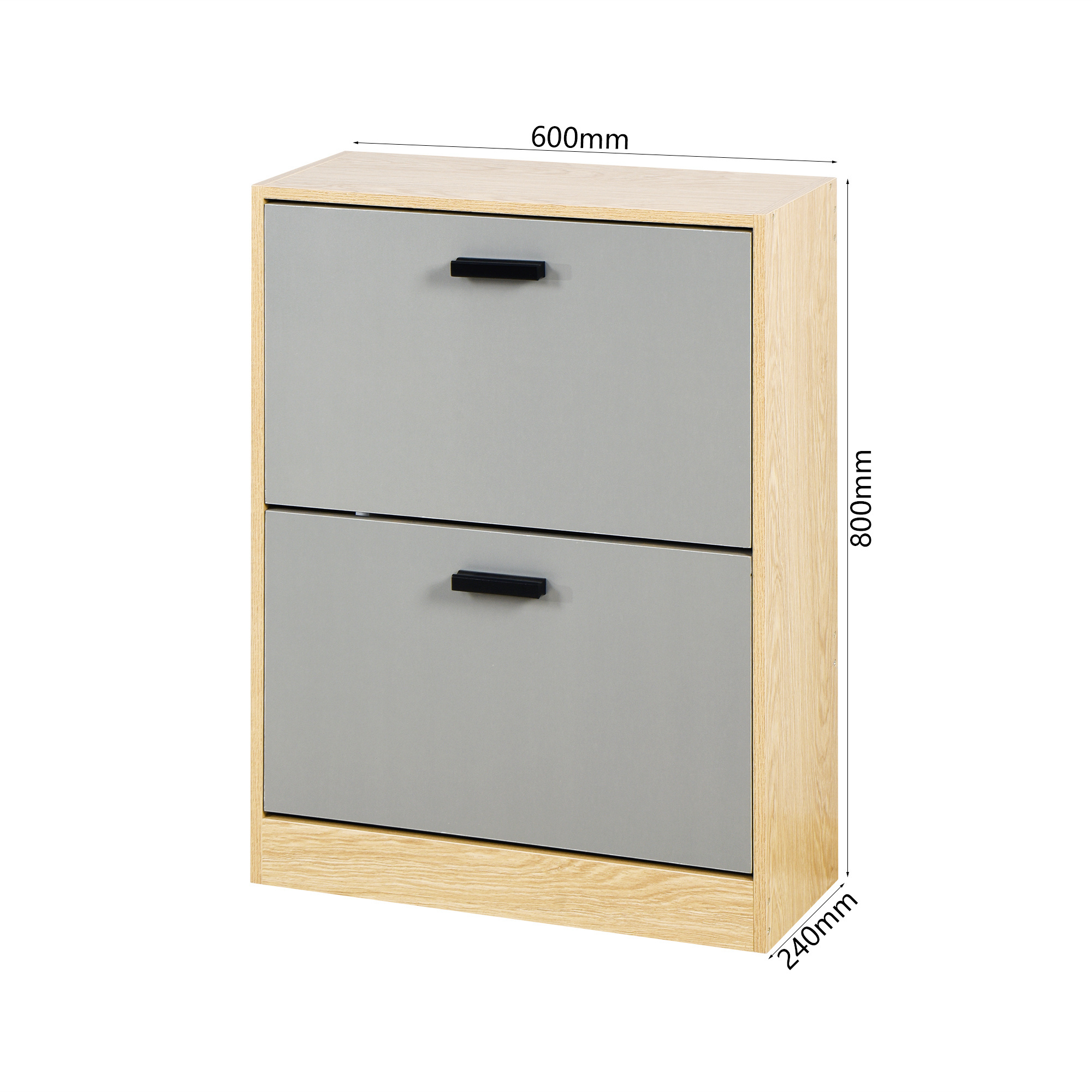 Two Tier Outside Four Layers Inside Easy to Pull Out Wooden Shoe  Cabinet Modern MDF Shoe Rack