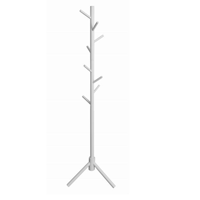 Hot sale good quality white home entryway display wooden coat rack stand with hook