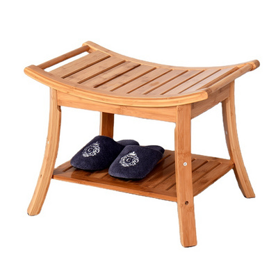 Wholesale good quality bamboo shoe rack with bench for entrance shoe change bench