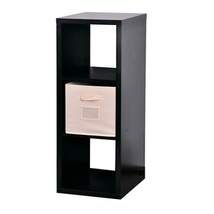 Wooden cube storage black shelf wood cabinet with drawer