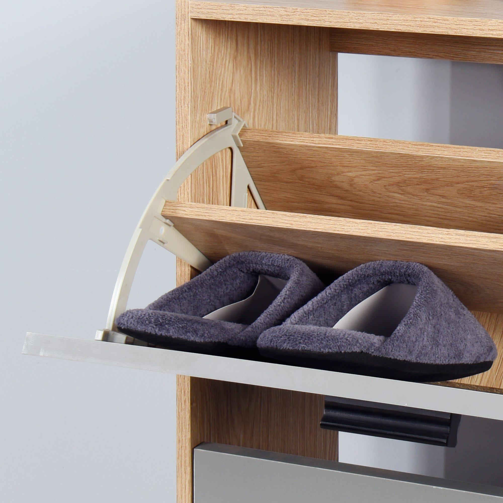 Modern MDF Shoe Rack Cabinet Storage Three Drawers Outside Six Layers Inside Easy to Pull Out