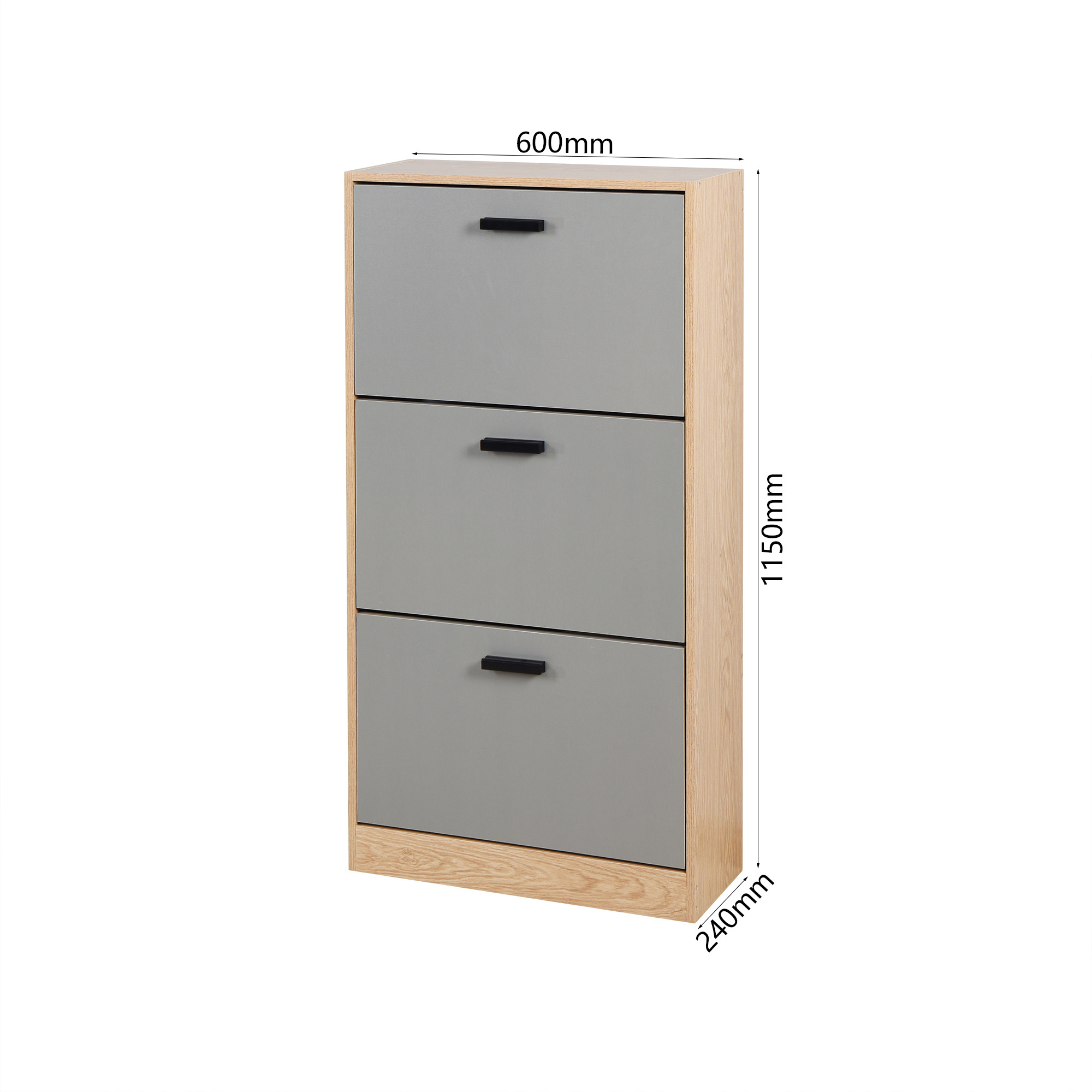 Modern MDF Shoe Rack Cabinet Storage Three Drawers Outside Six Layers Inside Easy to Pull Out