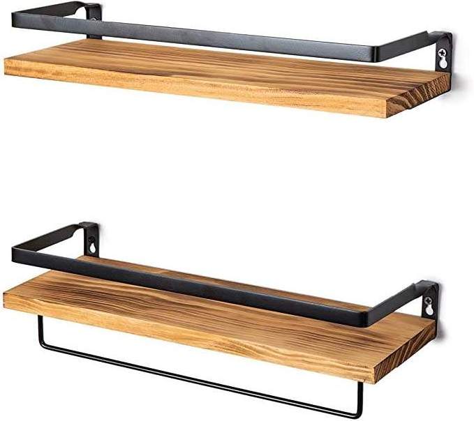 soportes y estantes para almacenamiento wall mounted storage organizer Floating Shelves Bamboo Bathroom Wall Shelf