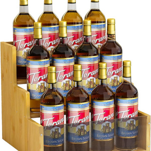 Great Coffee Syrup Organizer Stand 12 Bottles Syrup Rack for Coffee Bar Bamboo 3 Tier Countertop Storage Holder Shelf