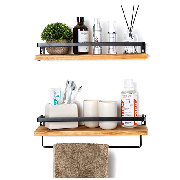 soportes y estantes para almacenamiento wall mounted storage organizer Floating Shelves Bamboo Bathroom Wall Shelf